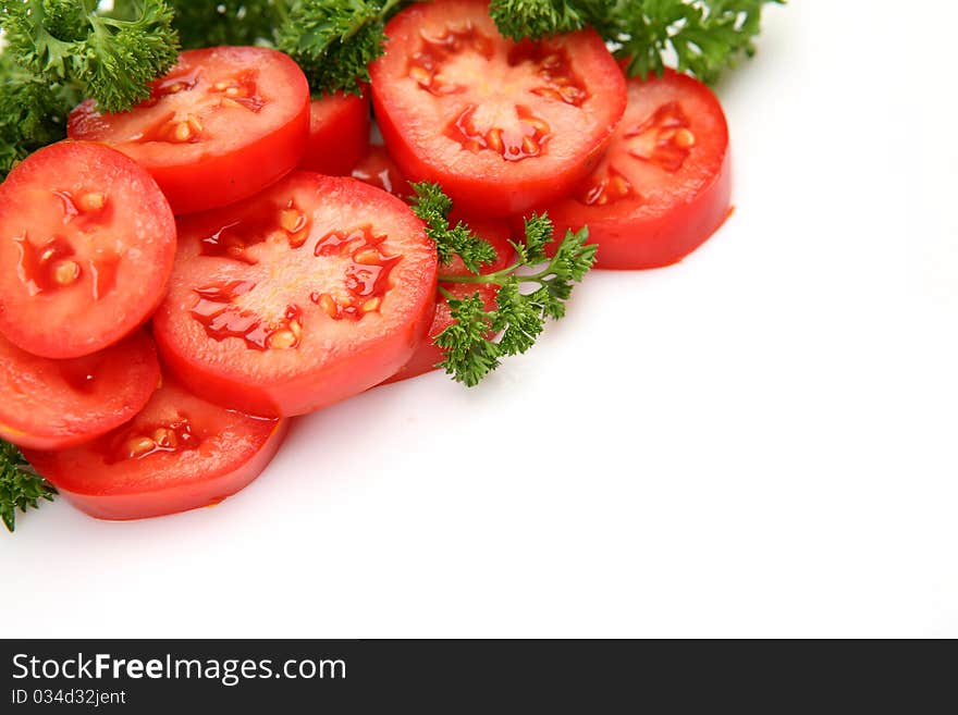 Fresh vegetables on a white background