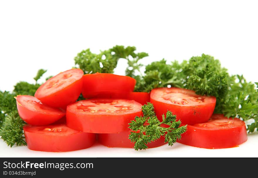 Fresh vegetables on a white background