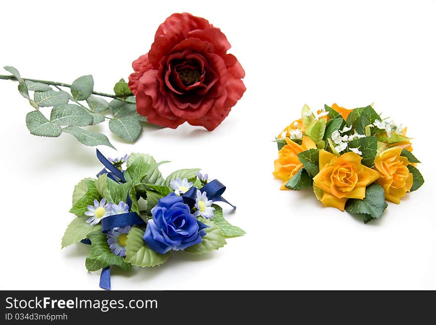 Colored bunches of flowers to the decoration