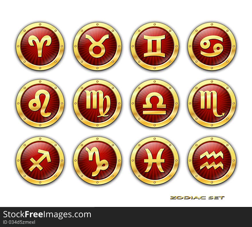 Zodiac icons on a white background. Zodiac icons on a white background.