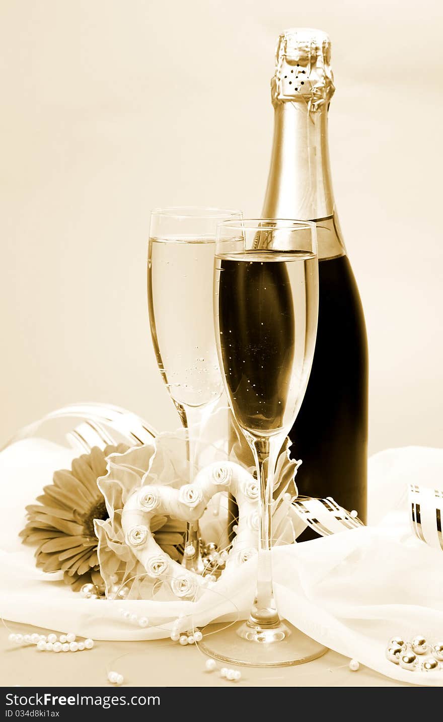 Champagne And Flower