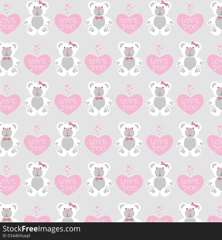 Love card Teddy background