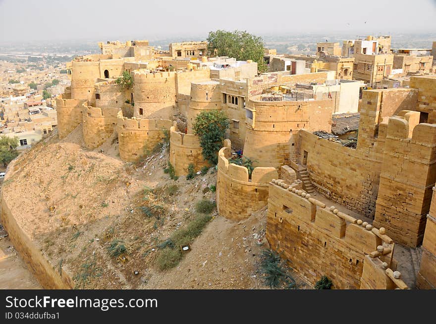 Wall of Jaisalmer palace (India)