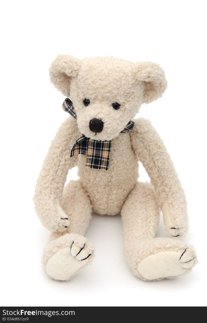 Shot of a cute teddy bear on a white background. Shot of a cute teddy bear on a white background