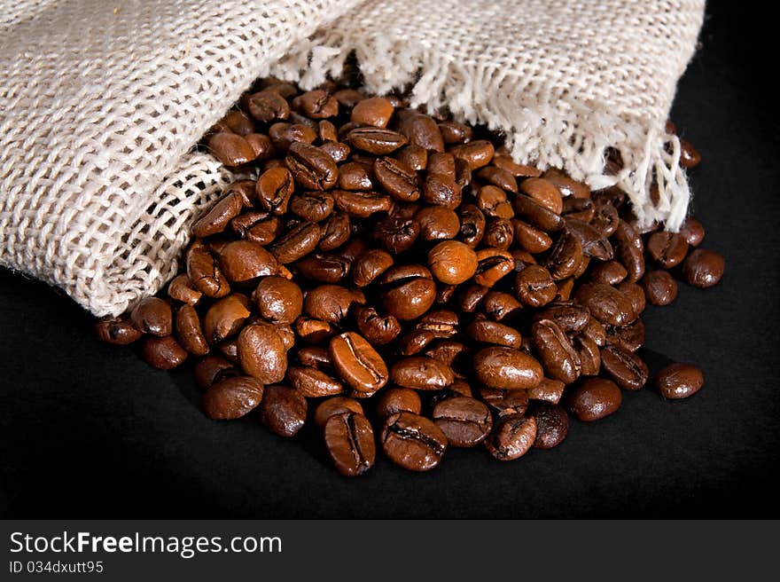 Coffee baens on dark background