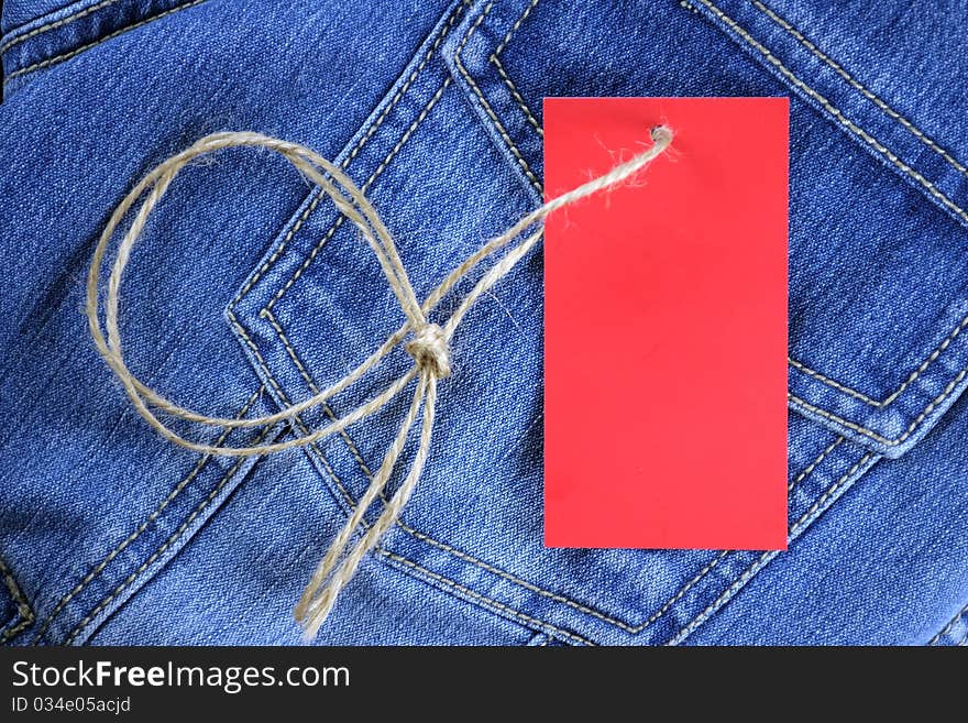 Blank label for text on jeans