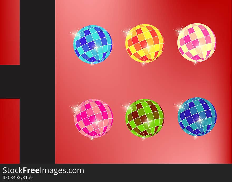 Colorful disco ball