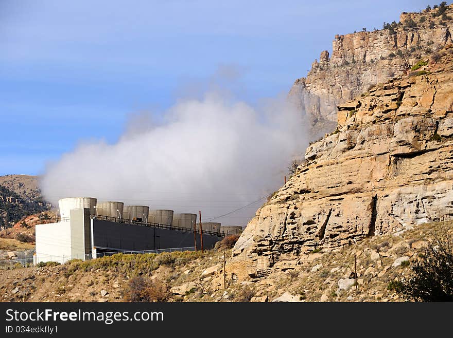 Cooling Towers at Rural Coal-Fired Power Plant