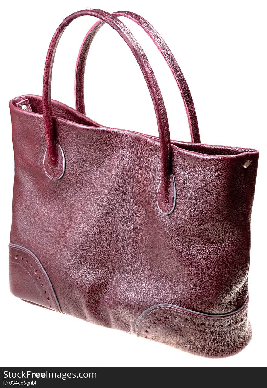 Woman's leather cherry bag