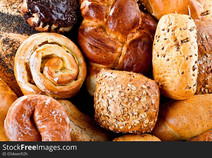 Different kinds of bread. Studio shot. Different kinds of bread. Studio shot