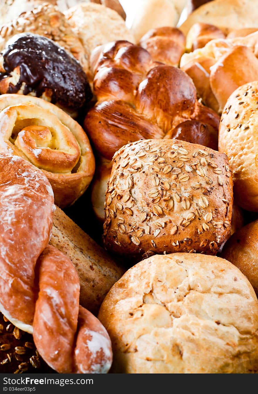 Different kinds of bread. Studio shot. Different kinds of bread. Studio shot