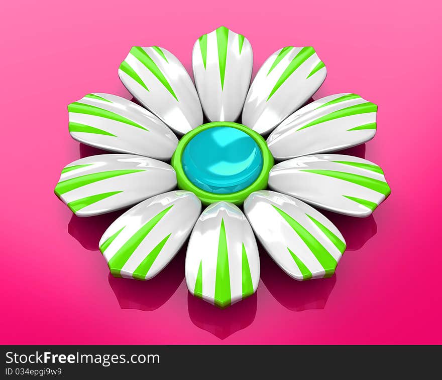 Ceramic Flower On Rose Background