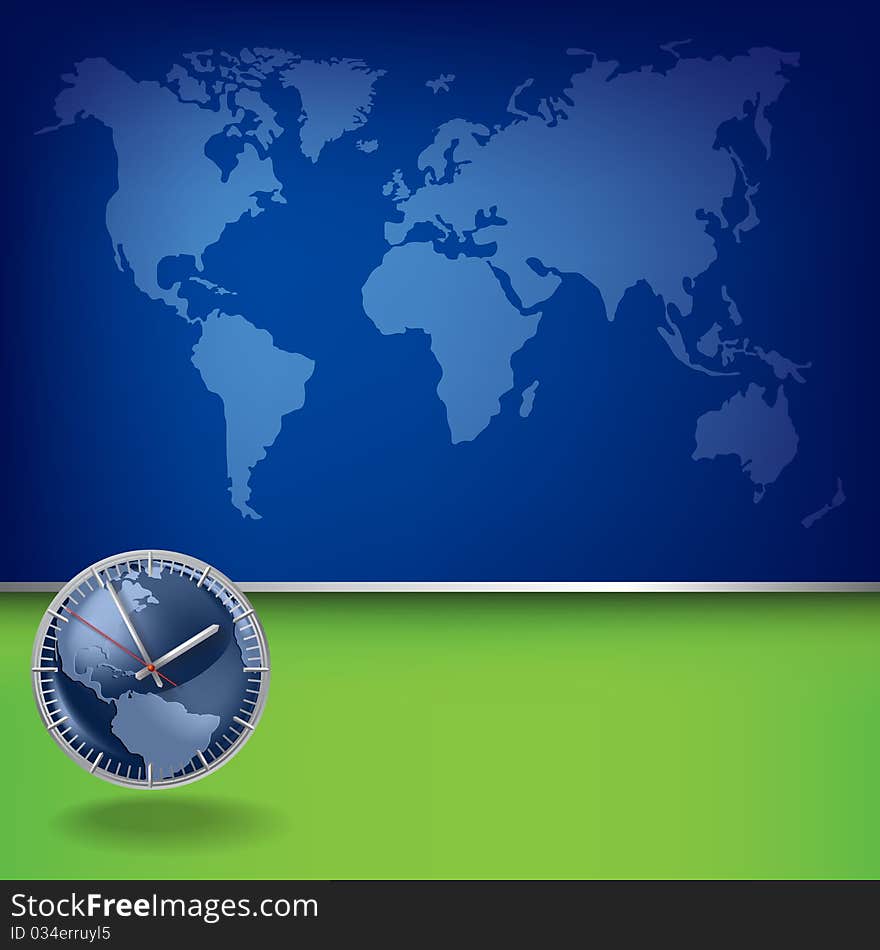 Abstract business background with earth map