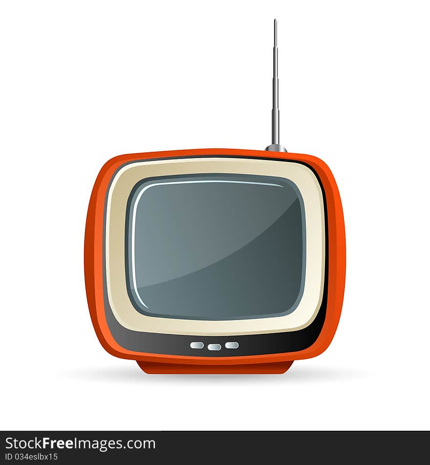 Illustration of tv on white background