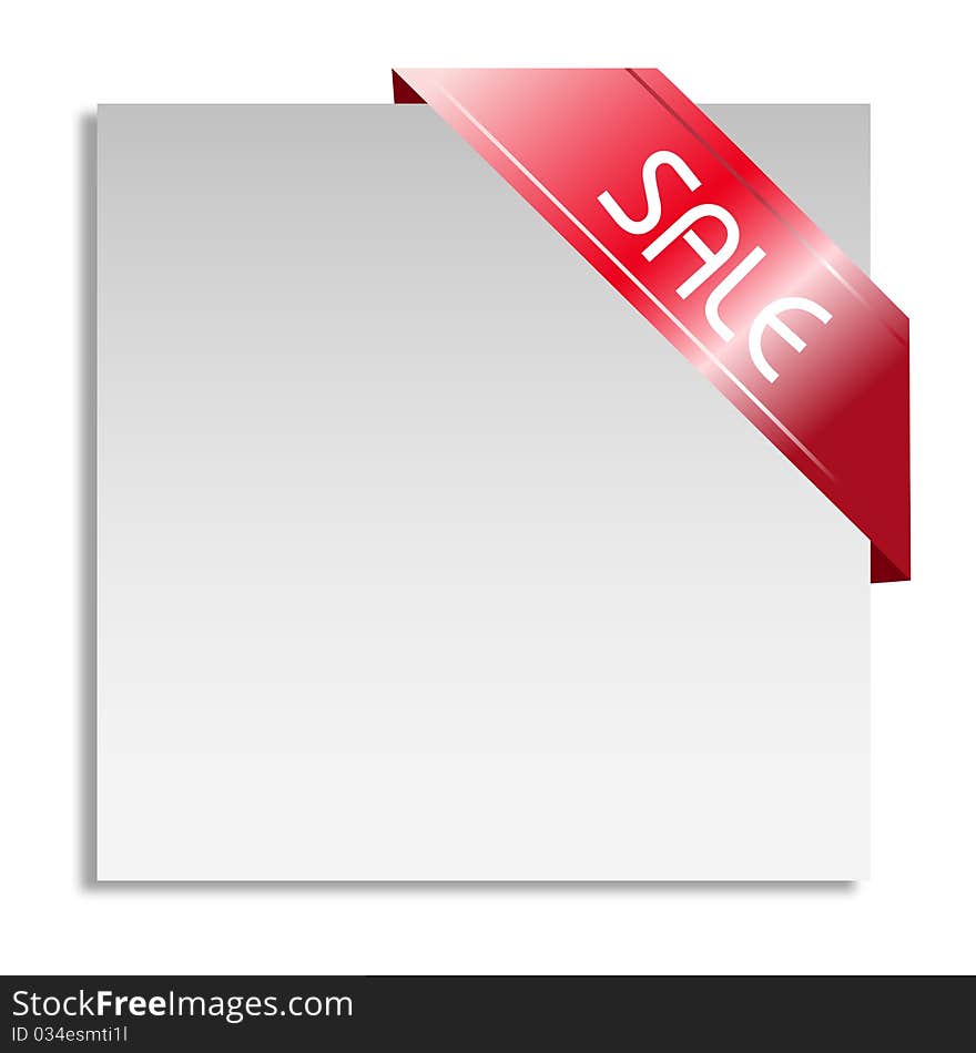 Illustration of sale tag on white background