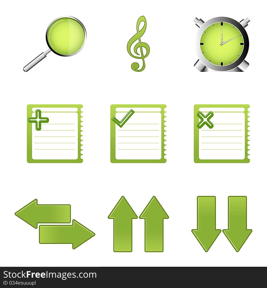 Illustration of study icons on white background