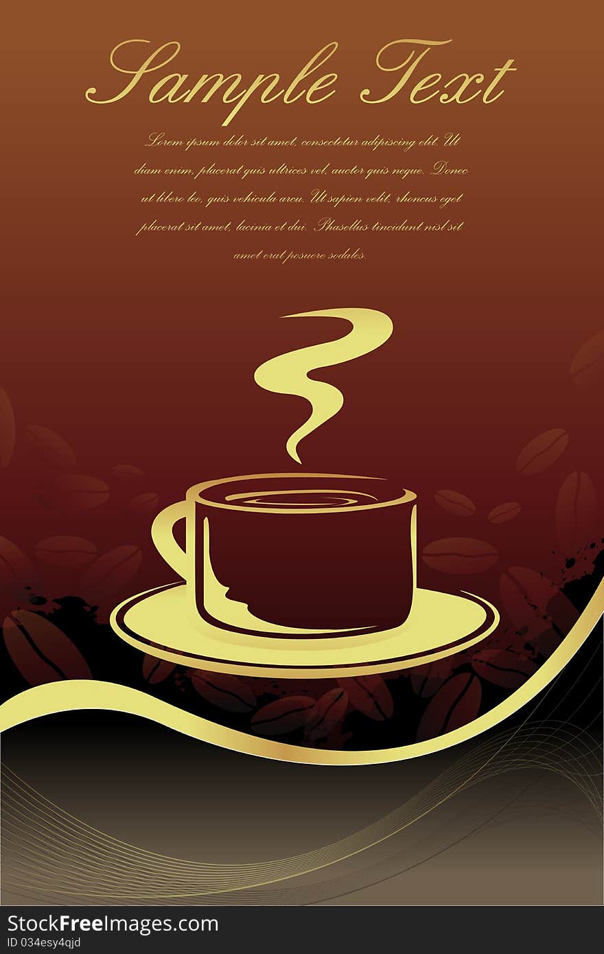 Illustration of good morning card with coffee