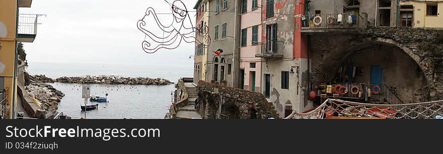 View of riomaggiore,nice village near la spezia