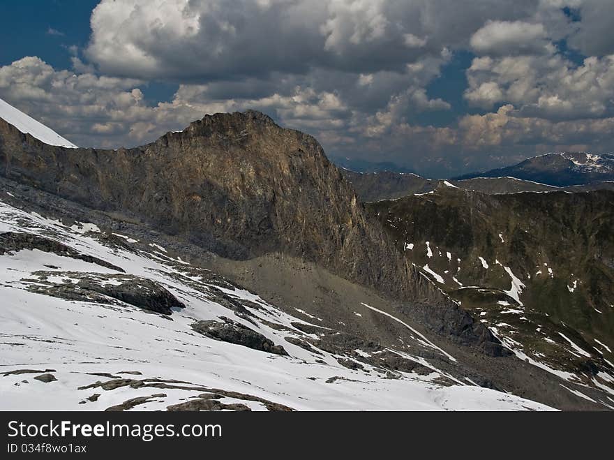 Landscape at the alps, tuxer glacier, tuxer alps, austria. Landscape at the alps, tuxer glacier, tuxer alps, austria