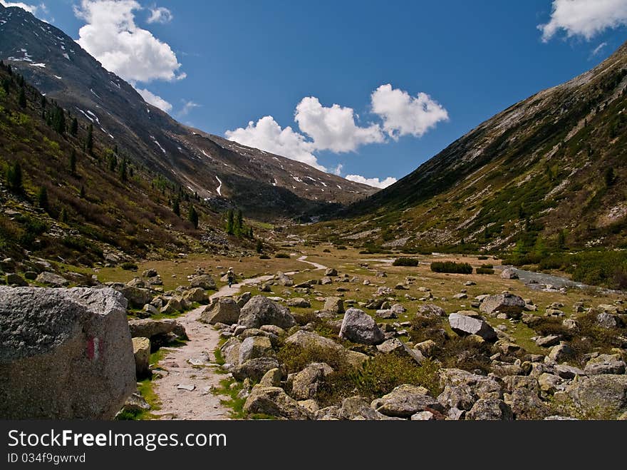 Landscape at the alps, pass Pfitscher Joch, mountains, Zillertaler alps, Austria. Landscape at the alps, pass Pfitscher Joch, mountains, Zillertaler alps, Austria