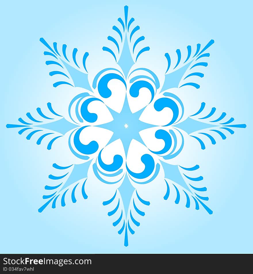 Snowflake winter illustration