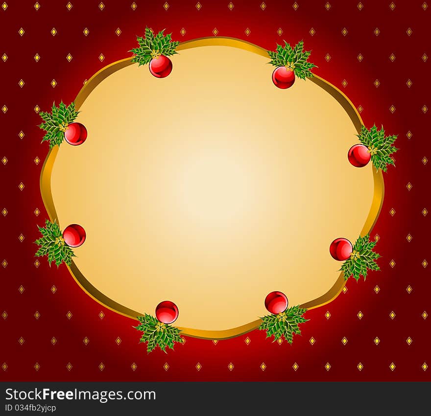 Christmas background with bolls