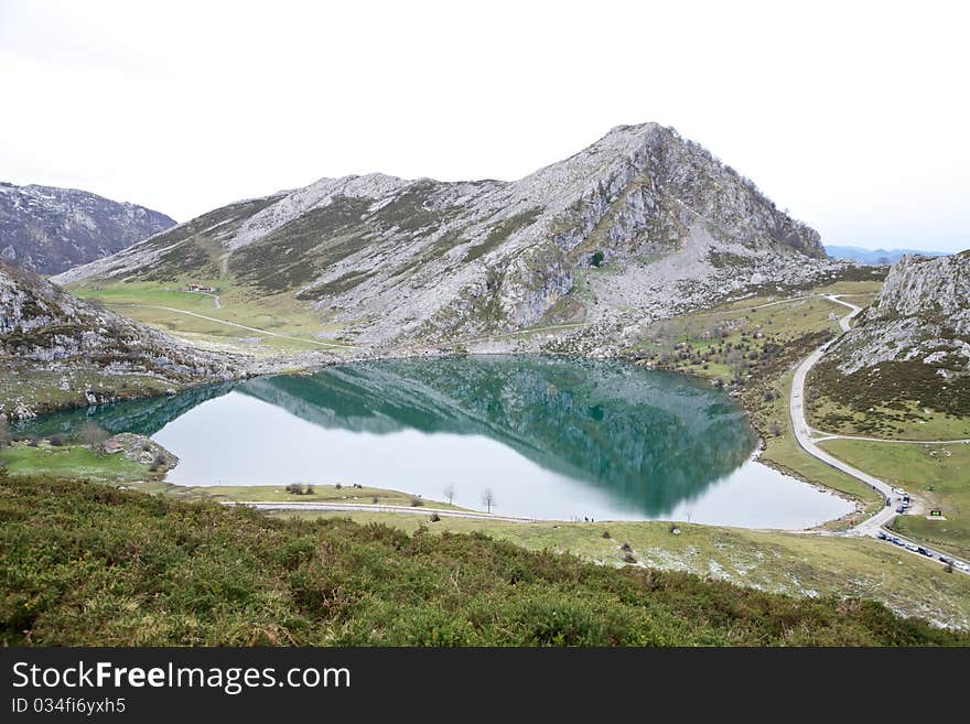 Lakes of Covadonga at Asturias in Spain. Lakes of Covadonga at Asturias in Spain