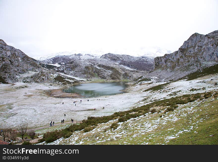 Lakes of Covadonga at Asturias in Spain. Lakes of Covadonga at Asturias in Spain