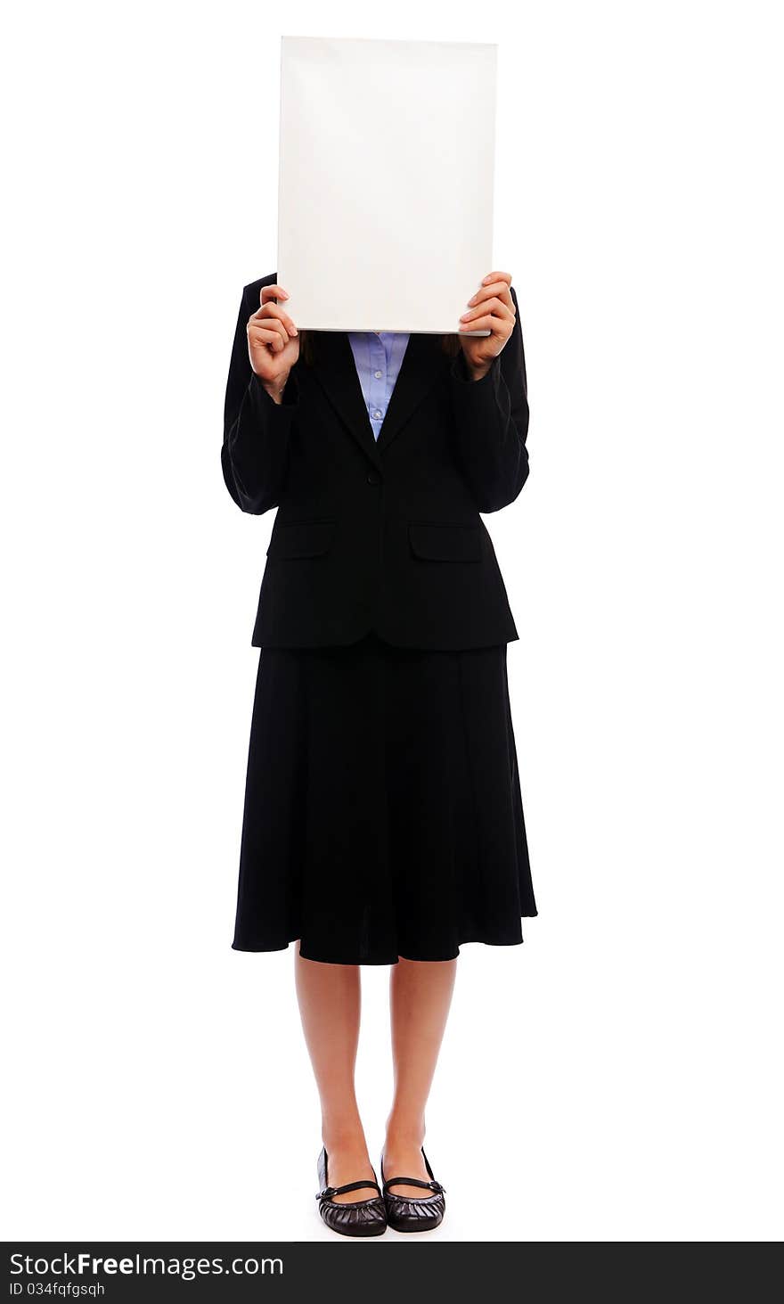 Businesswoman Holding A White Board