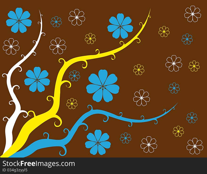 Wreath flower spring illustration  landsca