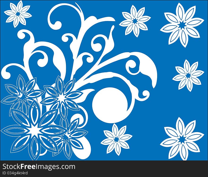 Abstract flower spring illustration 
blue