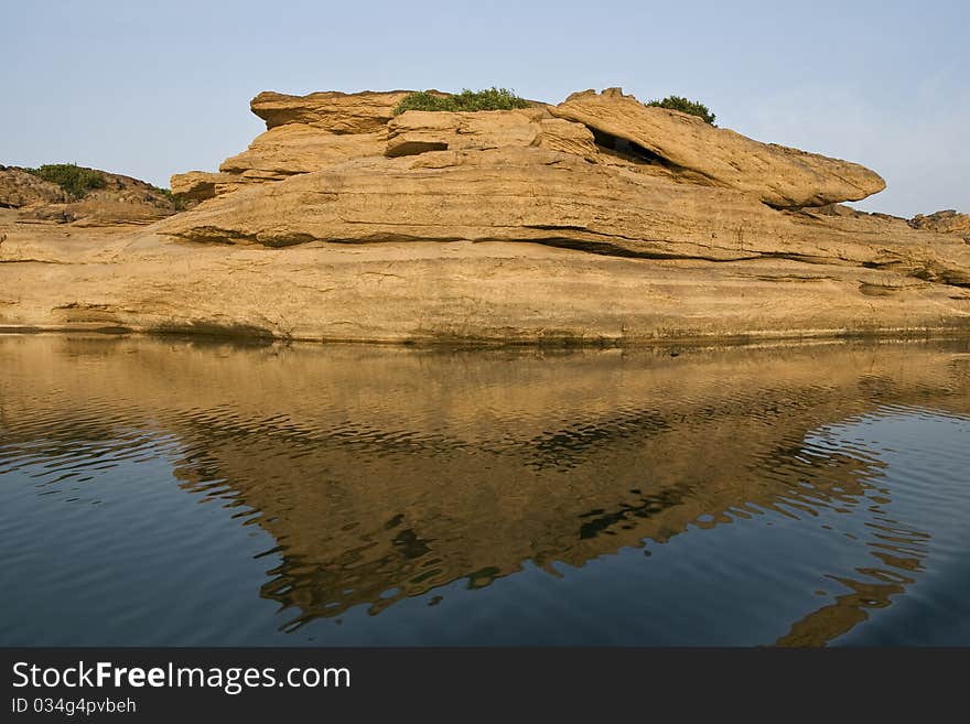 Amazing with big stone field at Thailand like a grand canyon. Amazing with big stone field at Thailand like a grand canyon