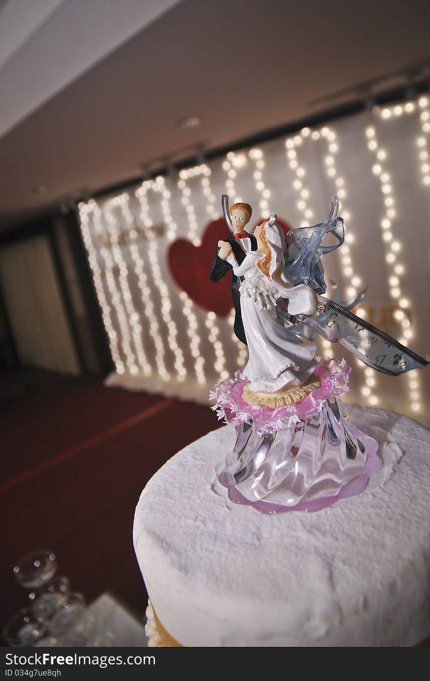 Wedding cake with a figurine. Wedding cake with a figurine