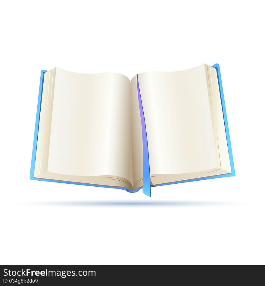 Illustration of open book on white background