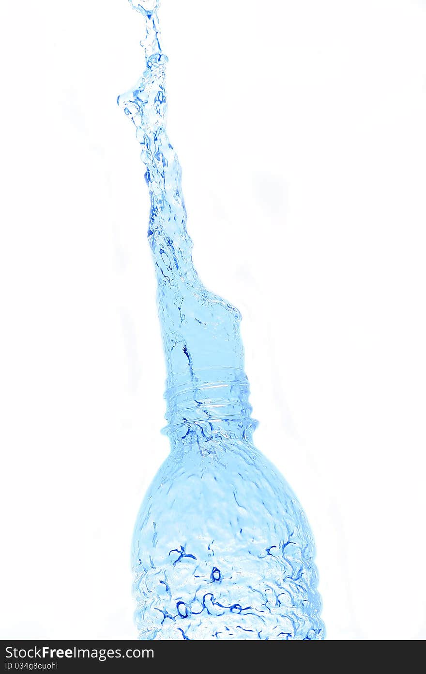 Purity water spalsh from bottle