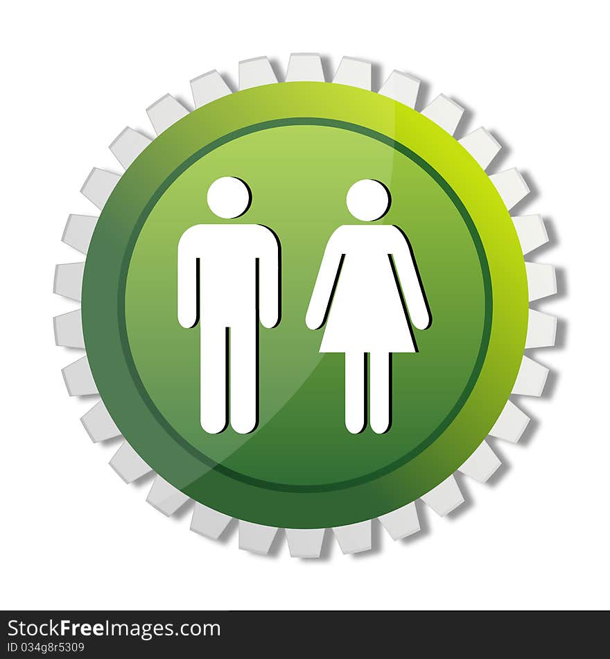 Illustration of male and female tag on white background