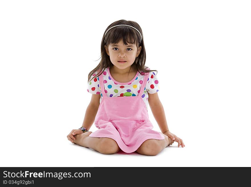 Cute little girl with pink dress