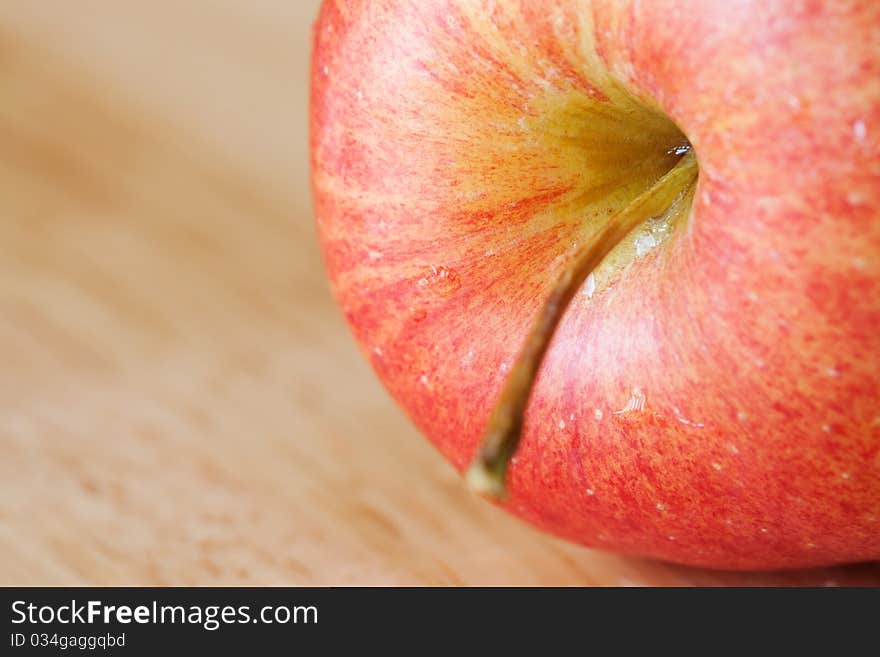 Apple on rustic wood background. Apple on rustic wood background