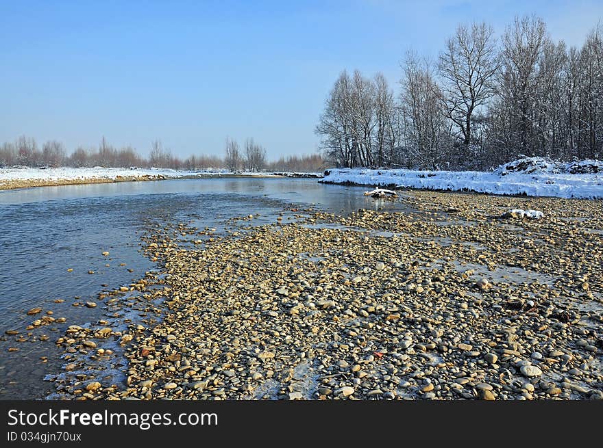 Frost rocky river