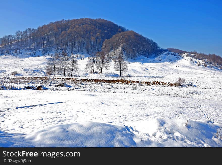 Top mountain covered by snow