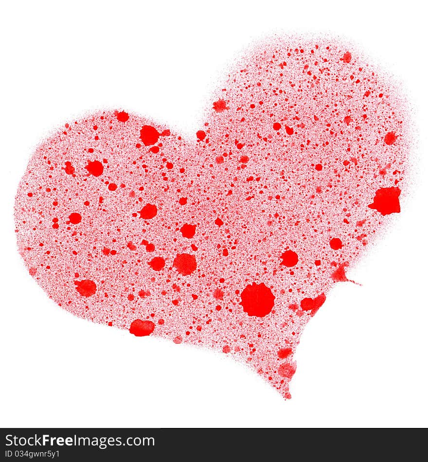 Red heart on white background. Red heart on white background.