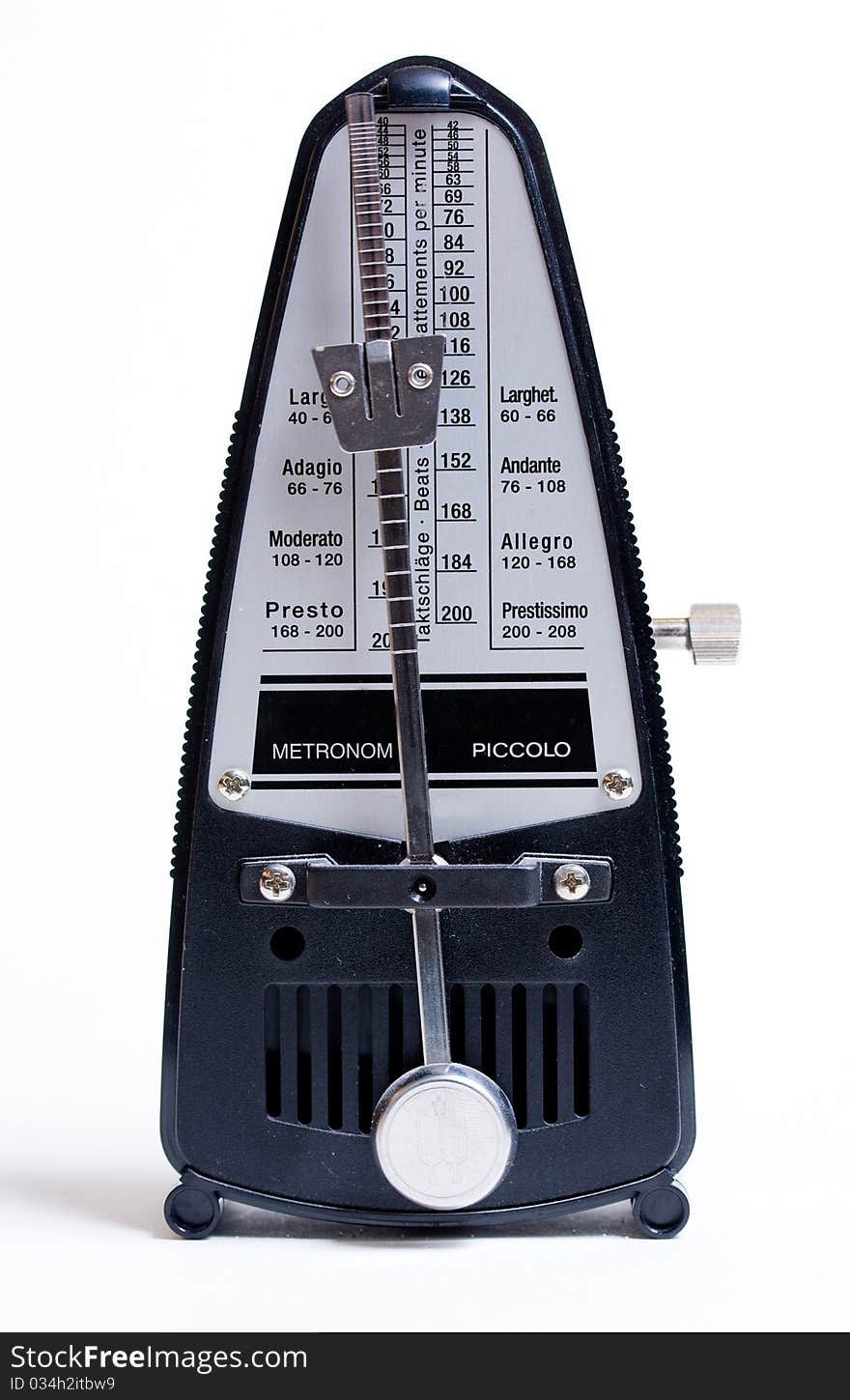 Isolated metronome on a white backgorund