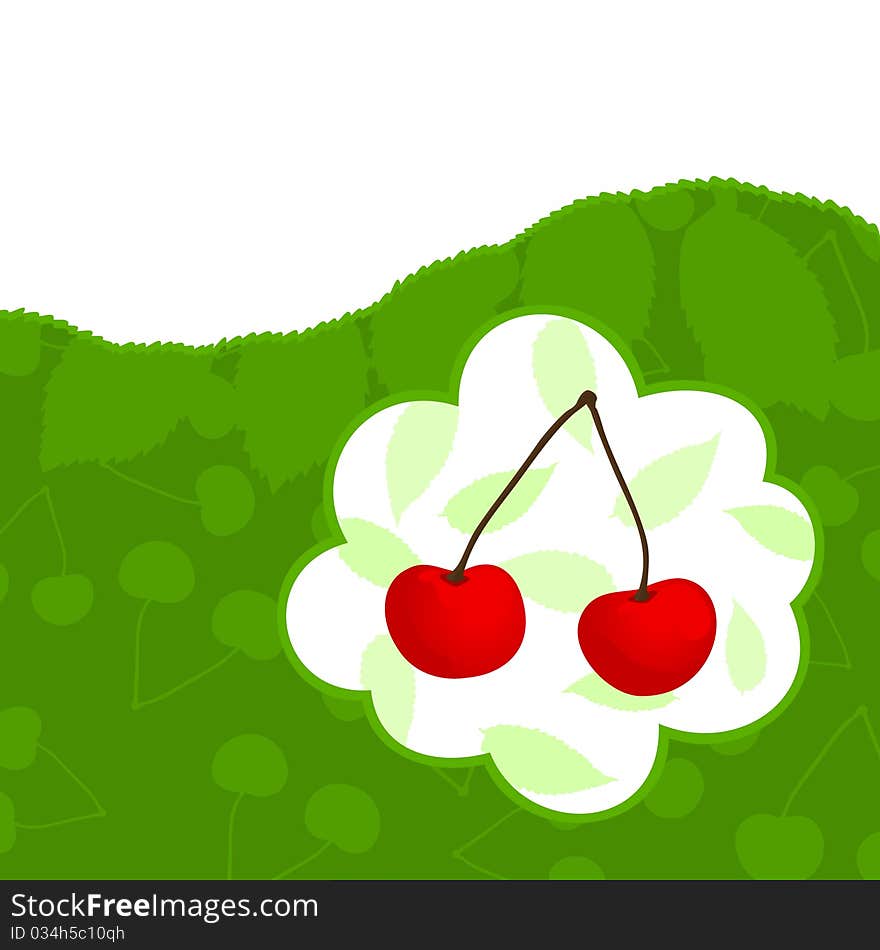 Natural a background with a cherry. A illustration