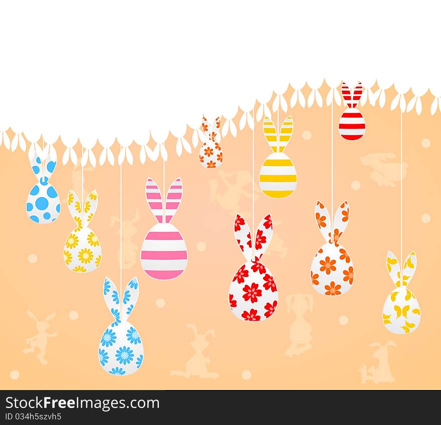 Easter background with hares. A illustration