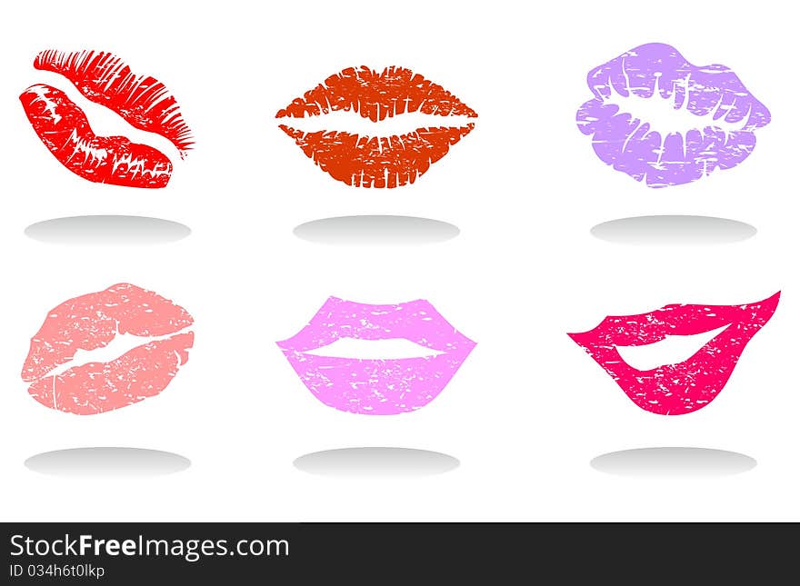 Collection of female lips of the different form. A illustration. Collection of female lips of the different form. A illustration