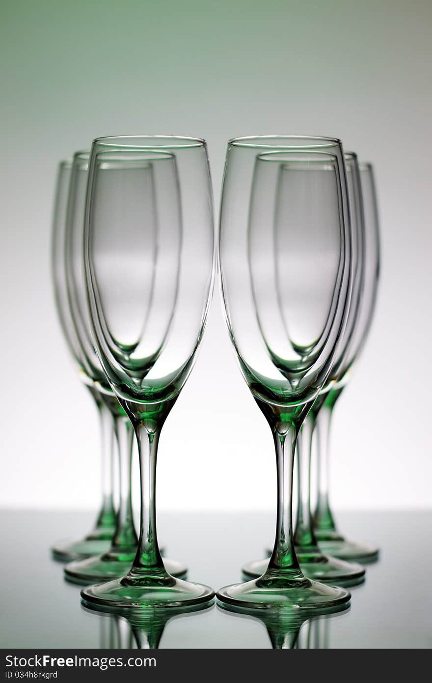 Empty champagne glasses