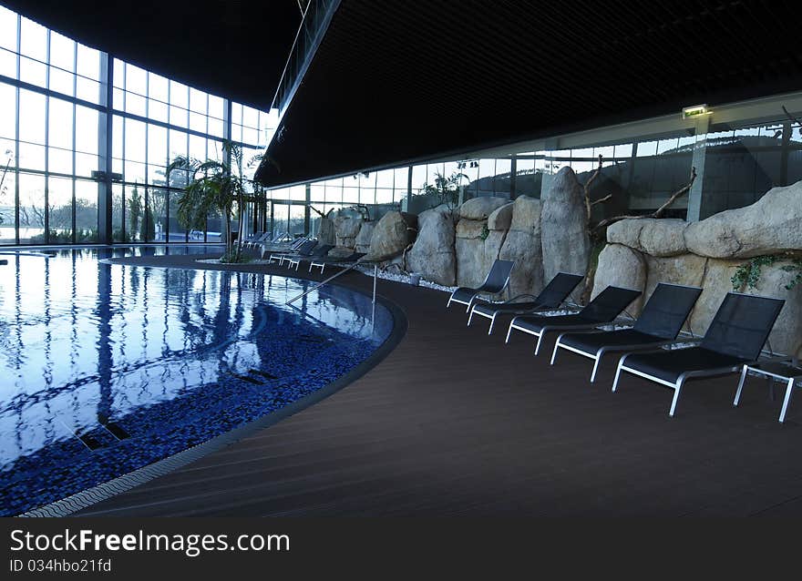 Interior modern pool - relaxation tranquil