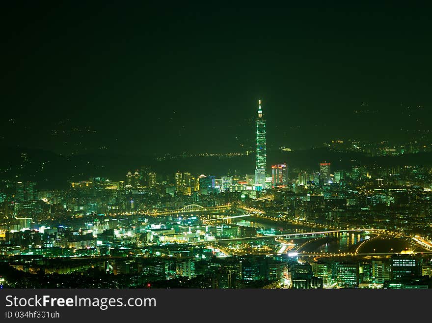 Night Scenes Of The Taipei City, Taiwan