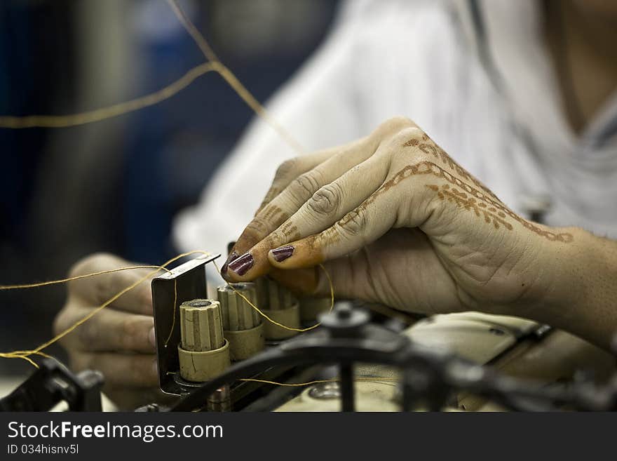 Beautiful female hands at work.