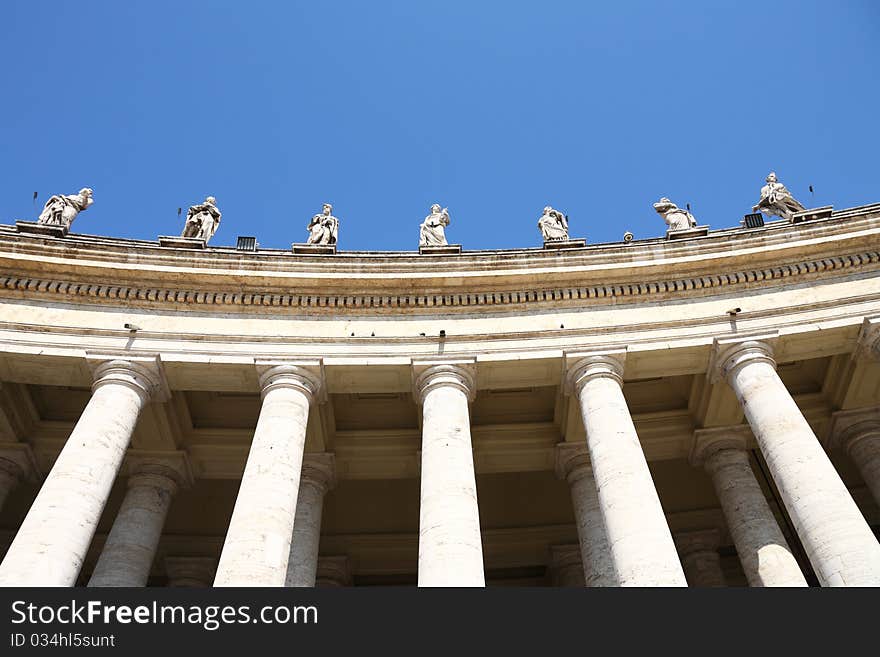 Famous colonnade of St. Peter's Basilica. Famous colonnade of St. Peter's Basilica